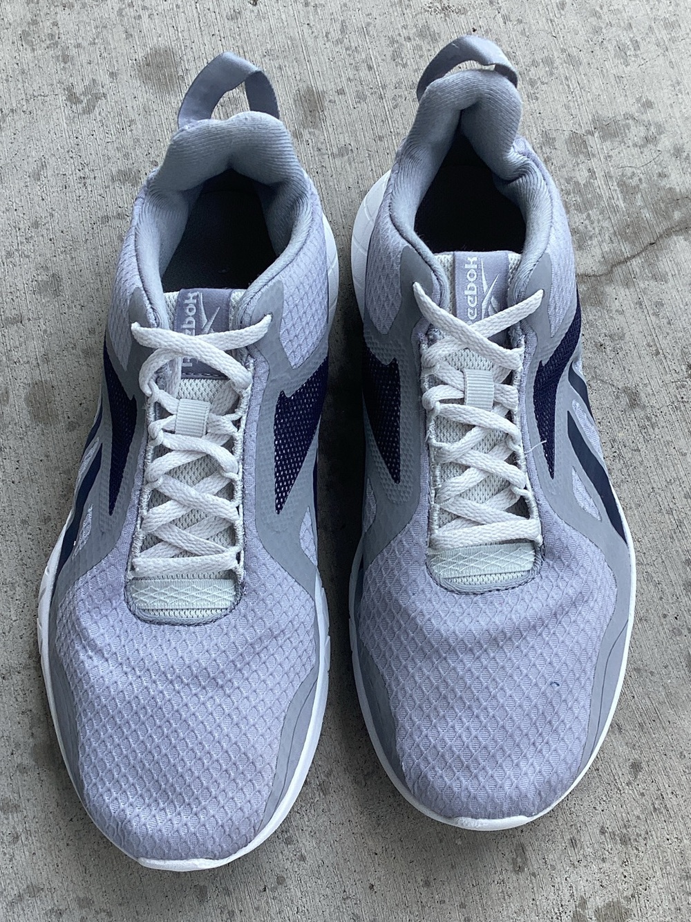 Reebok Flexagon Force 3 “Cold Gray/Victor Navy” Sneakers Sz 7.5 W 4E 100046344